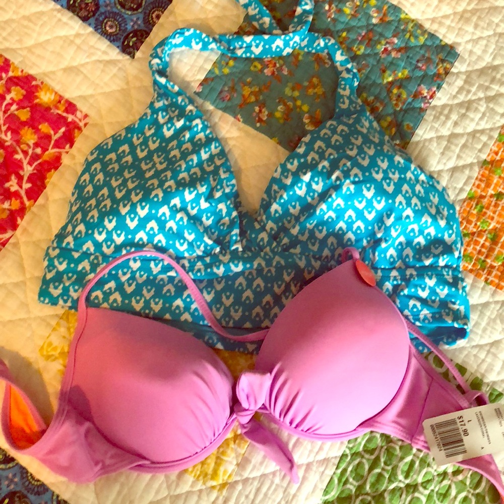 Two bathing suit tops